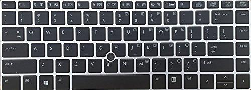 Replacement Keyboard for HP/Compaq Pavilion HP EliteBook HP Envy - All Models Available - ***1 Year Warranty*** LaptopKing Keyboard (EliteBook Folio 9470M, Black, Silver Frame) US Layout - Laptop King