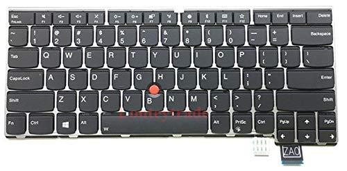 LaptopKing Replacement Backlit Keyboard for Lenovo Thinkpad T470S S2 2nd 13 2nd 01EN887 Series Laptop Black US Layout Silver Frame - 1 Year Warranty - Laptop King