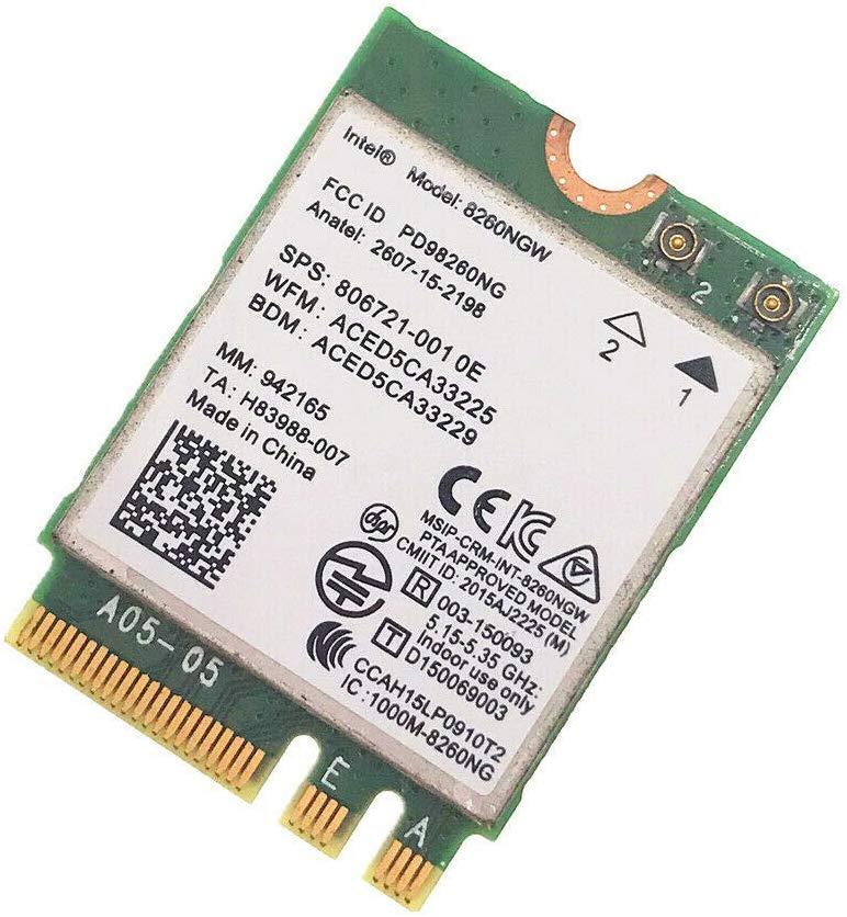 LaptopKing Replacement Intel Wireless-AC 8260 NGFF Dual Band 802.11ac 867Mbps + Bluetooth 4.2 WiFi Card - 1 Year Warranty - Laptop King