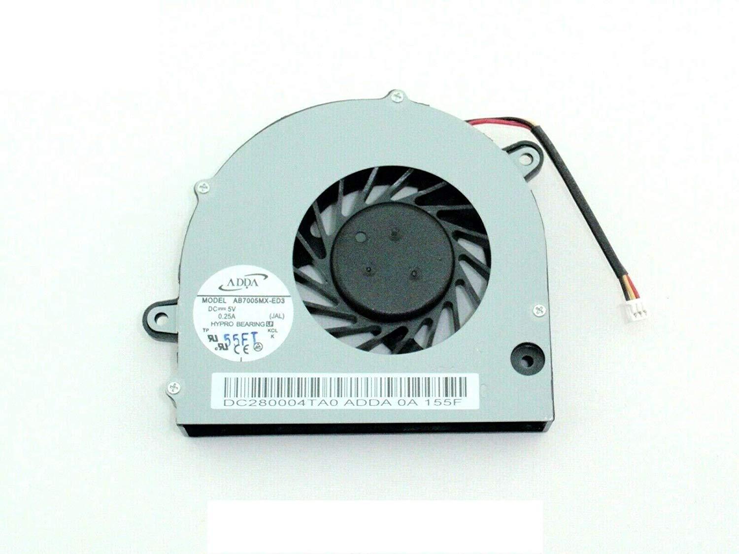 LaptopKing Replacement CPU Cooling Fan for Toshiba Satellite C670 C675 L775 L775D H000026630 H000026780 Series (3 Pin 3 Connector) - 1 Year Warranty - Laptop King