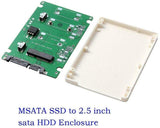 LaptopKing Mini Pcie mSATA SSD to 2.5" SATA3 Adapter Card with Case 7 mm Thickness White - 1 Year Warranty - Laptop King