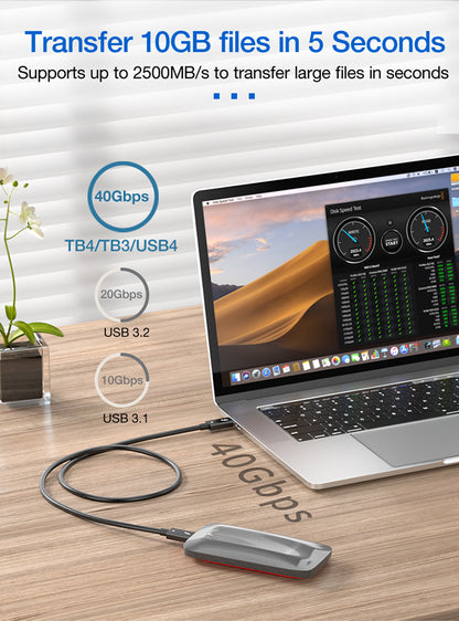 Thunderbolt 4 Cable 1.2M, 4feet Supports 8K Display 40Gbps Data Transfer 100W Charging USB C to USB C Cable sales LK-CAB-LK-0002
