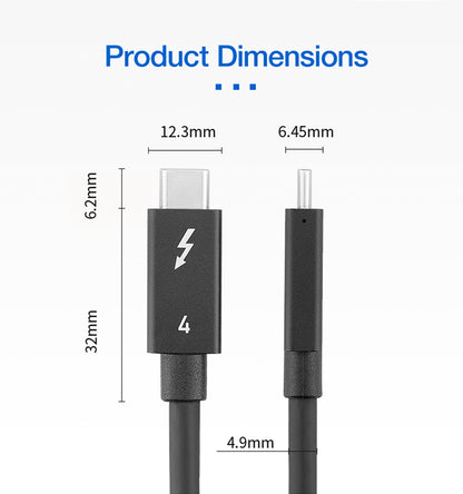 Thunderbolt 4 Cable 1.2M, 4feet Supports 8K Display 40Gbps Data Transfer 100W Charging USB C to USB C Cable sales LK-CAB-LK-0002