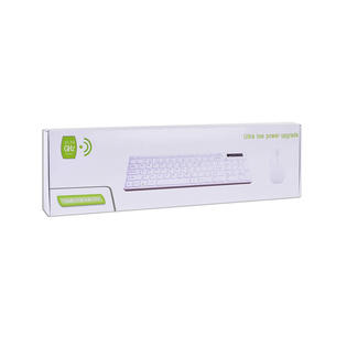 Wireless Ultra Low-Profile Multimedia Keyboard & Optical Mouse Combo white LK-KB-LK-0015