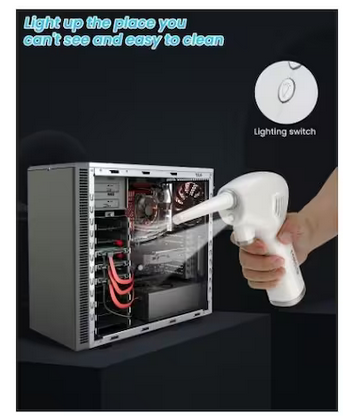 Mini Compressed Air Duster 36000RPM Electric Cordless Air Duster Blower for Cleaning Dust LK-ELC-LK-0018